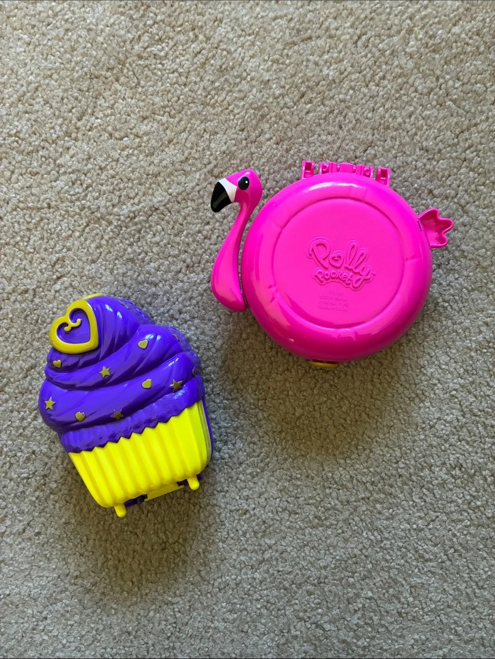 Polly Pocket Sweet Treat Cupcake Cafe & World Flamingo Floatie Compact Playsets